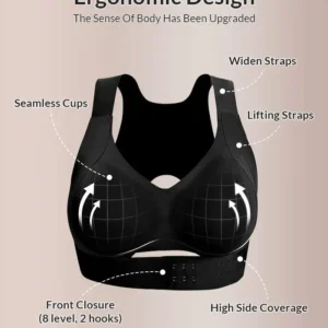 Cross Back Front Closure Wireless Posture Support Bra