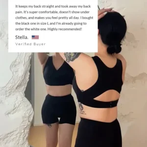 Cross Back Front Closure Wireless Posture Support Bra