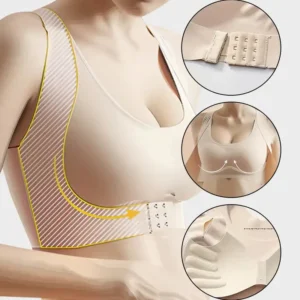 Cross Back Front Closure Wireless Posture Support Bra