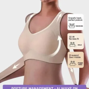 Cross Back Front Closure Wireless Posture Support Bra