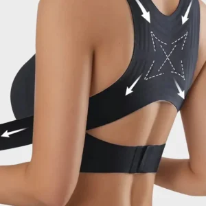 Cross Back Front Closure Wireless Posture Support Bra